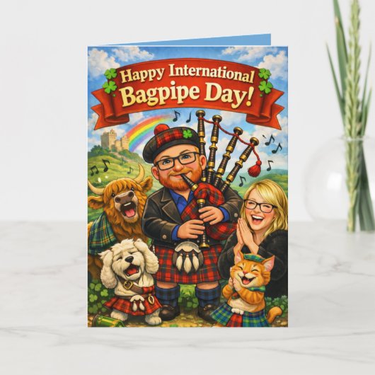 Carte Happy International Bagpipe Day March 10th Card (Devant)