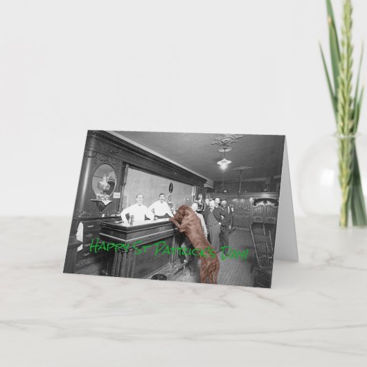 Carte Happy Jour de la Saint Patrick Chien Friendly Bar (Devant)