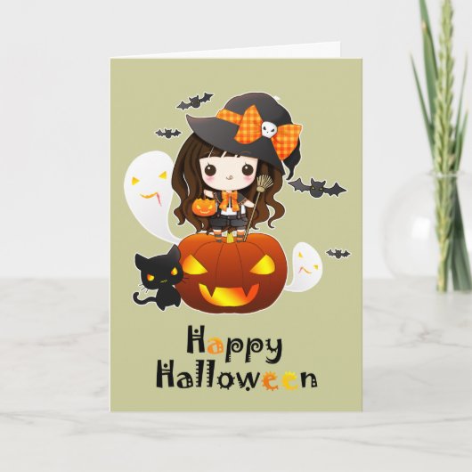 Carte Happy Kawaii Halloween (Devant)