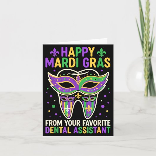 Carte Happy Mardi Gras From Your Favorite Dental Istant (Devant)