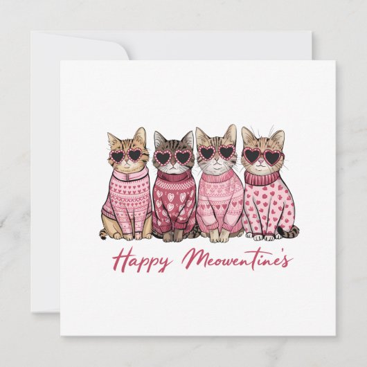Carte Happy Meowentines Valentines Day Card (Devant)