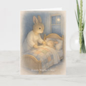 Carte Happy Mother’s Day – Bunny Tucked In (Devant)