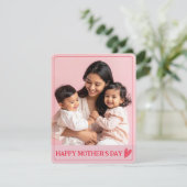 Carte Happy Mother’s Day Pink & Red Photo   (Debout devant)