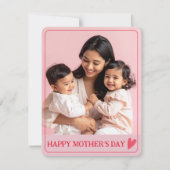 Carte Happy Mother’s Day Pink & Red Photo   (Devant)