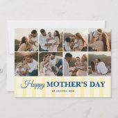 Carte Happy Mothers Day 8 Photo Flat Greeting Card (Devant)