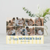 Carte Happy Mothers Day 8 Photo Flat Greeting Card (Debout devant)
