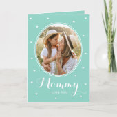 Carte Happy Mother's Day Custom Photos Script Mint Cute (Devant)