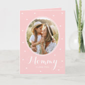 Carte Happy Mother's Day Custom Photos Script Pink Cute (Devant)