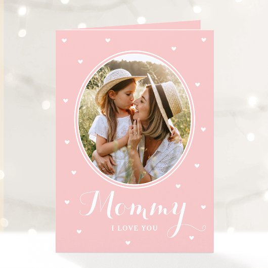 Carte Happy Mother's Day Custom Photos Script Pink Cute