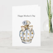 Carte Happy Mother's Day Gold Hearts Bottle with Bow (Devant)