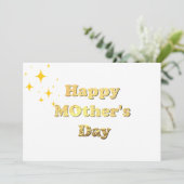 Carte Happy mothers day. Gold simple script calligraphy  (Debout devant)