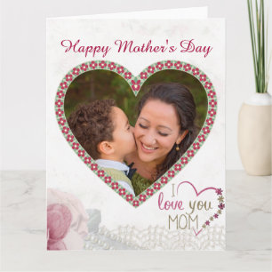 Carte Happy Mother's Day Heart Personalized