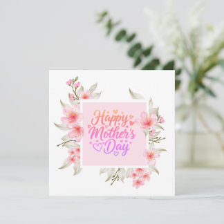 Carte Happy Mother's Day I Pink Cherry Blossom Floral