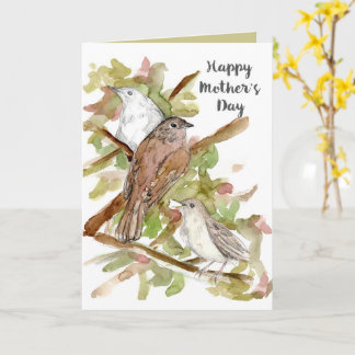 Carte Happy Mother's Day Nightingale Birds in Tree 