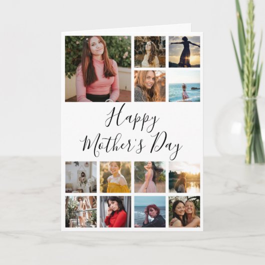 Carte Happy Mother's Day Photo Collage noir et blanc (Devant)