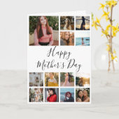 Carte Happy Mother's Day Photo Collage noir et blanc (Fleur jaune)