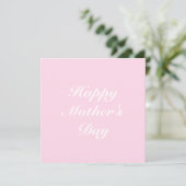Carte Happy Mother's Day rose blanc élégant script chic (Debout devant)