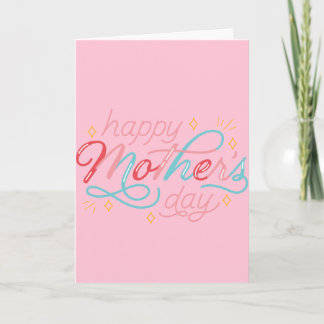 Carte Happy Mother's in pink and blue Day Card