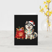 Carte Happy Msky Christmas Lights Dog Mom Msky  (Fleur jaune)