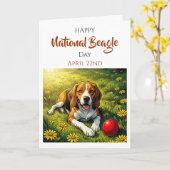 Carte Happy National Beagle Day | April 22nd (Fleur jaune)