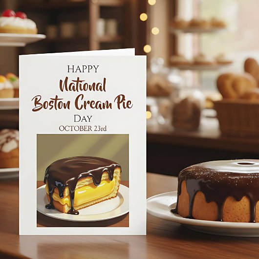 Carte Happy National Boston Cream Pie Day | Oct 23rd
