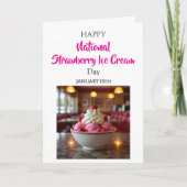 Carte Happy National Strawberry Ice Cream Day | Jan 15th (Devant)