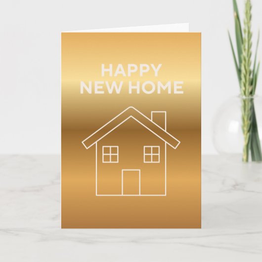 Carte Happy New Home - Gold Gradient background  (Devant)