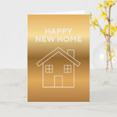 Carte Happy New Home - Gold Gradient background  (Fleur jaune)