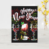 Carte Happy New Year 2024 New Years Eve Fireworks Gles O (Fleur jaune)