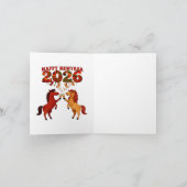 Carte Happy New Year 2026 – Celebrating Horses with Cham (Intérieur)