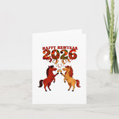 Carte Happy New Year 2026 – Celebrating Horses with Cham (Devant)