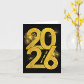 Carte Happy New Year 2026 Firework Family Matching Men W (Fleur jaune)