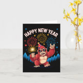 Carte Happy New Year 2026 Funny Kids Bigfoot Lovers Part (Fleur jaune)