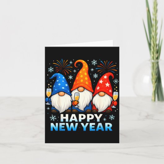 Carte Happy New Year 2026 Gnomes Matching Family New Yea (Devant)