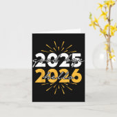Carte Happy New Year 2026 Goodbye 2025 Hello 2026 (Fleur jaune)