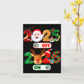 Carte Happy New Year 2026 Goodbye 2025 Hello 2026 Christ (Fleur jaune)