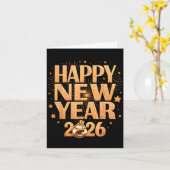 Carte Happy New Year 2026 New Years Eve Party Countdown  (Fleur jaune)