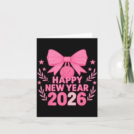Carte Happy New Year 2026 Nk Bow Coquette Family  (Devant)