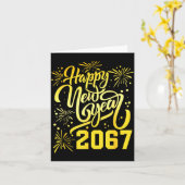 Carte Happy New Year 2067 Funny 67 Six Seven Meme New Ye (Fleur jaune)