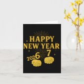 Carte Happy New Year 67 Meme – Funny 2026 Celebration Pa (Fleur jaune)