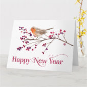 Carte Happy New Year Announcement Holiday (Fleur jaune)
