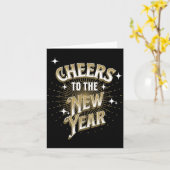 Carte Happy New Year - Cheers To The New Year (Fleur jaune)