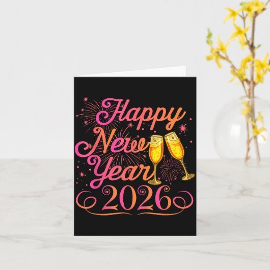 Carte Happy New Year Funny Matching Family New Years Eve (Fleur jaune)