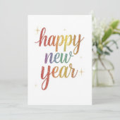 Carte Happy new year holiday elegant Flat Card (Debout devant)