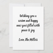 Carte Happy new year holiday elegant Flat Card (Dos)