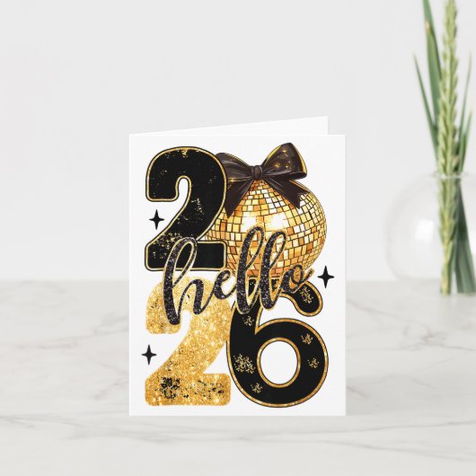 Carte Happy New Year Party 2026 Ballon Family Matching M (Devant)