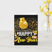 Carte Happy New Year Party 2026 Balloon Family Matching (Fleur jaune)