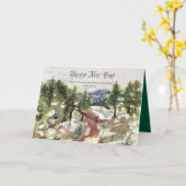 Carte Happy New Year Scripture Psalm 145 Winter Desert (Fleur jaune)