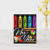 Carte Happy New Year Teacher Fireworks New Years Eve Par (Fleur jaune)