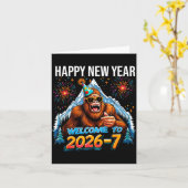 Carte Happy New Year Welcome To 2026-7 Funny Meme 67 Big (Fleur jaune)
